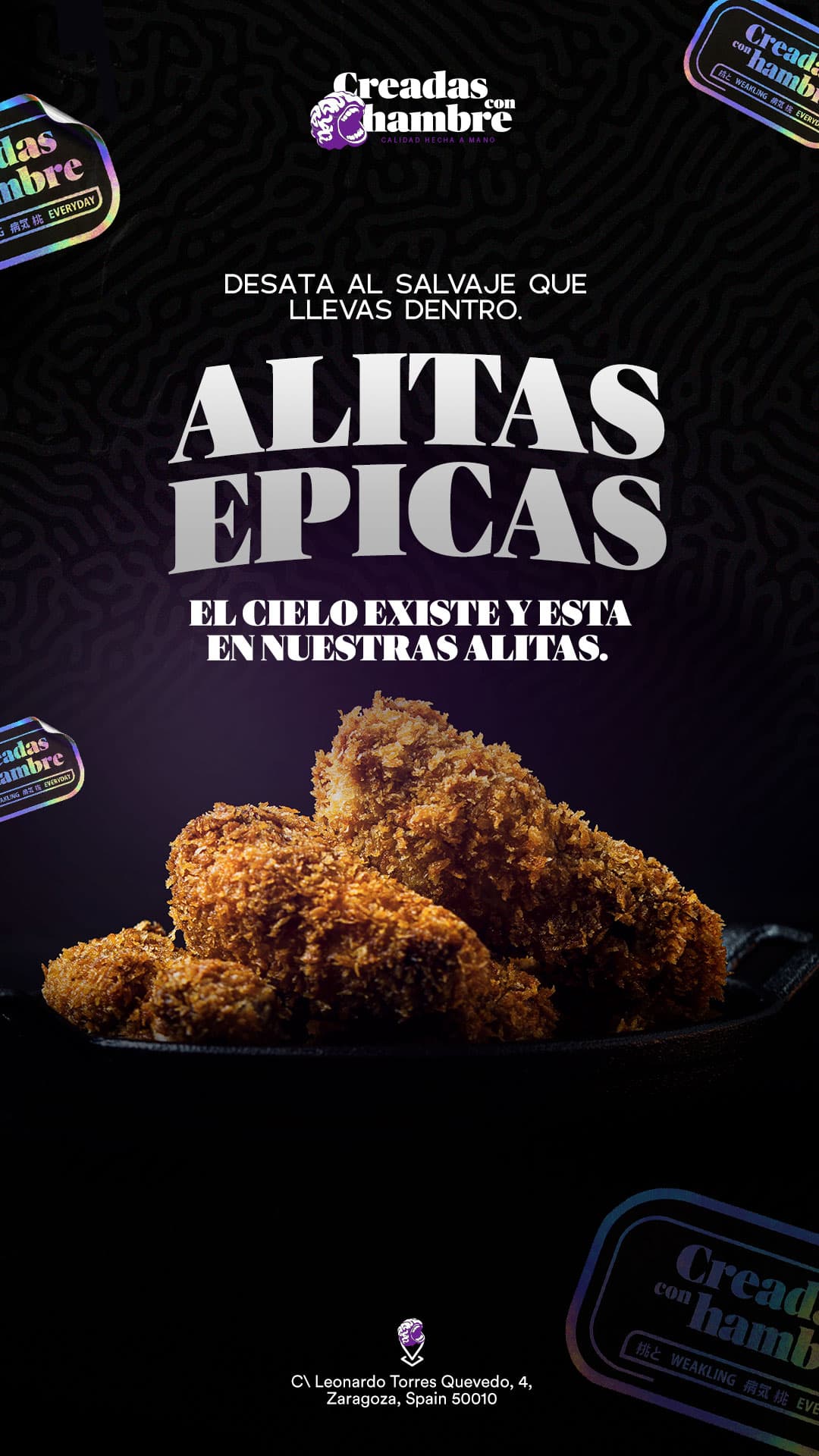 Crujientes por fuera, extremadamente jugosas por dentro. Nuestras alitas te harán olvidar todo lo demás. 🍗✨ #CreadasConHambre #WingsLovers