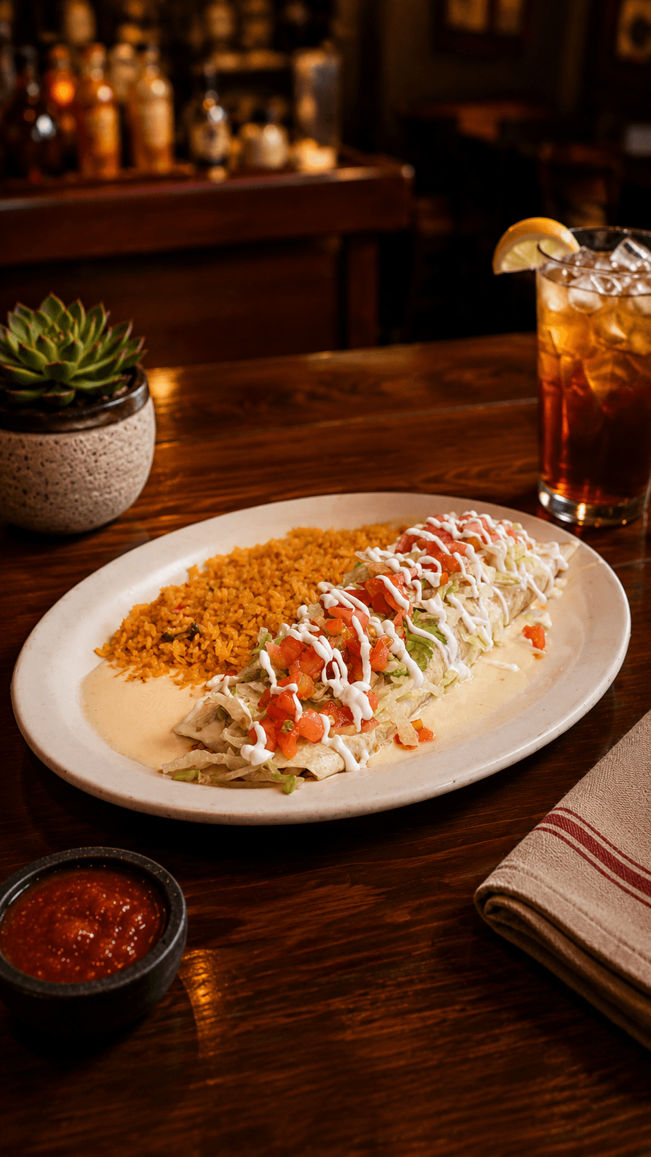 Una mesa acogedora y un plato lleno de tradición. ¡El sabor auténtico de México en cada bocado! 🌮🔥 #MexicanFood #Tradicion